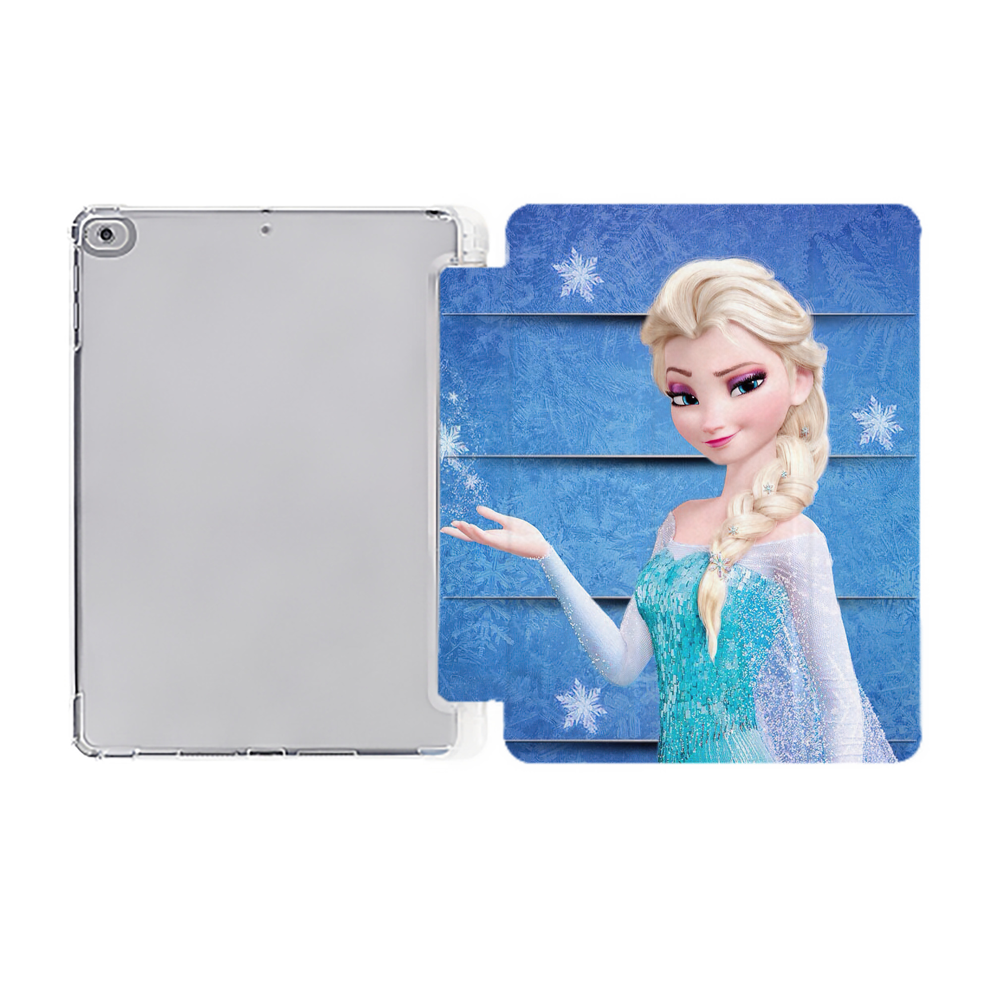 （画像用） アナと雪の女王 アンナ エルサ Frozen Anna Elsa IPad ケース ペン収納付き 三つ折りスタンド PUレザー×シリコン 対応機種9.5/10.5/10.9インチ